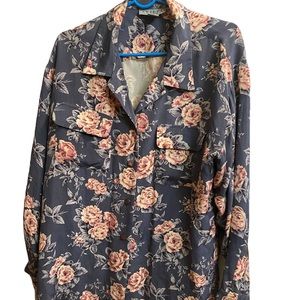 Lei lei floral long sleeved silk blouse